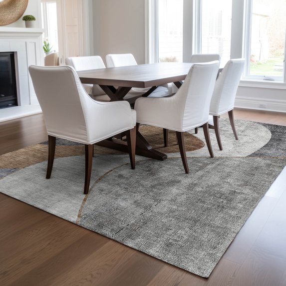 Addison Rugs Chantille Indoor/Outdoor Transitional Art Deco Gray Washable Rectangle Rug, 5' x 7'6"