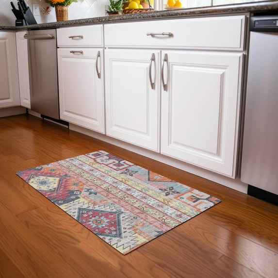 Addison Rugs Chantille Indoor/Outdoor Transitional Aztec Linen Washable Rectangle Rug, 1'8" x 2'6"