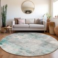 thumbnail image 1 of Addison Rugs Chantille Indoor/Outdoor Transitional Blocks Teal Washable Round Rug, 8' x 8', 1 of 6