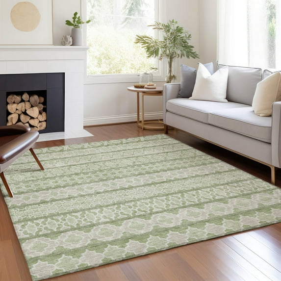 Addison Rugs Chantille Indoor/Outdoor Transitional Bohemian Aloe Washable Rectangle Rug, 5' x 7'6"