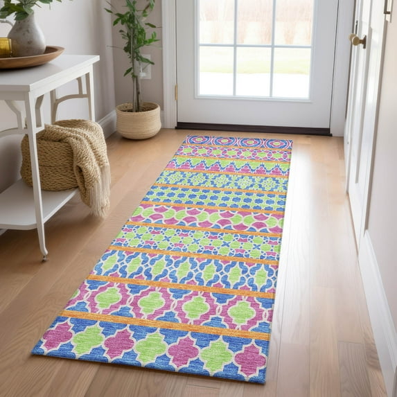Addison Rugs Chantille Indoor/Outdoor Transitional Bohemian Blush Washable Runner Rug, 2'3" x 7'6"