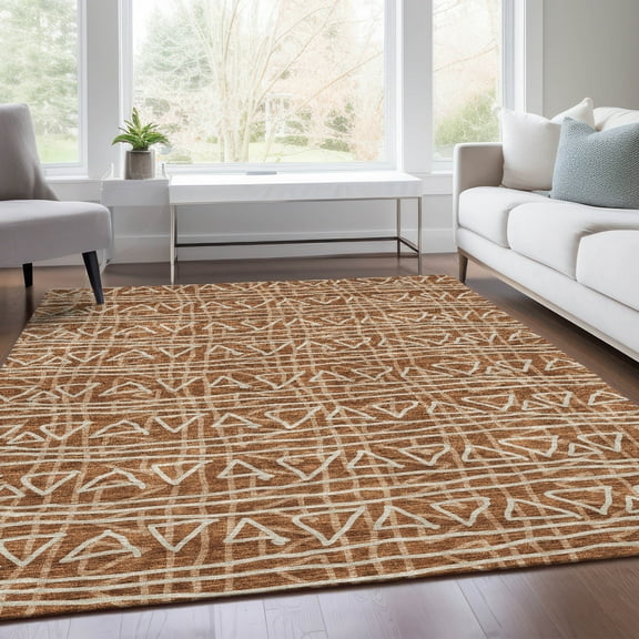 Addison Rugs Chantille Indoor/Outdoor Transitional Bohemian Terracotta Washable Rectangle Rug, 2'6" x 3'10"