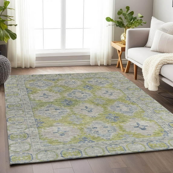 Addison Rugs Chantille Indoor/Outdoor Transitional Border Aloe Machine Washable Rectangle Rug, 10' x 14'