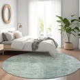 thumbnail image 1 of Addison Rugs Chantille Indoor/Outdoor Transitional Border Aqua Machine Washable Round Rug, 8' x 8', 1 of 7