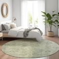 thumbnail image 1 of Addison Rugs Chantille Indoor/Outdoor Transitional Border Sage Machine Washable Round Rug, 8' x 8', 1 of 7