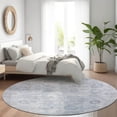 thumbnail image 1 of Addison Rugs Chantille Indoor/Outdoor Transitional Border Sky Machine Washable Round Rug, 8' x 8', 1 of 7
