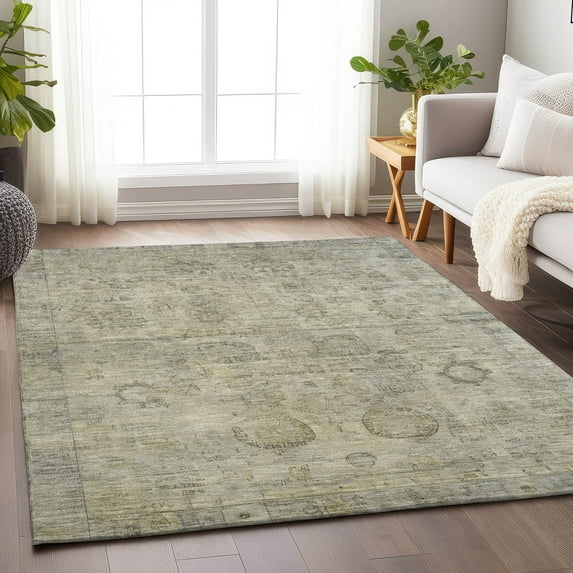 Addison Rugs Chantille Indoor/Outdoor Transitional Border Taupe Machine Washable Rectangle Rug, 2'6" x 3'10"