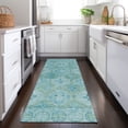 thumbnail image 1 of Addison Rugs Chantille Indoor/Outdoor Transitional Border Teal Machine Washable Runner Rug, 2'3" x 7'6", 1 of 7