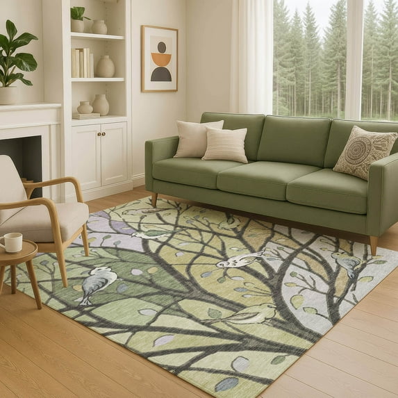 Addison Rugs Chantille Indoor/Outdoor Transitional Botanical Aloe Machine Washable Rectangle Rug, 10' x 14'