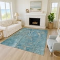thumbnail image 1 of Addison Rugs Chantille Indoor/Outdoor Transitional Botanical Seafoam Machine Washable Rectangle Rug, 3' x 5', 1 of 8