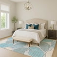 thumbnail image 1 of Addison Rugs Chantille Indoor/Outdoor Transitional Botanical Teal Machine Washable Rectangle Rug, 10' x 14', 1 of 8