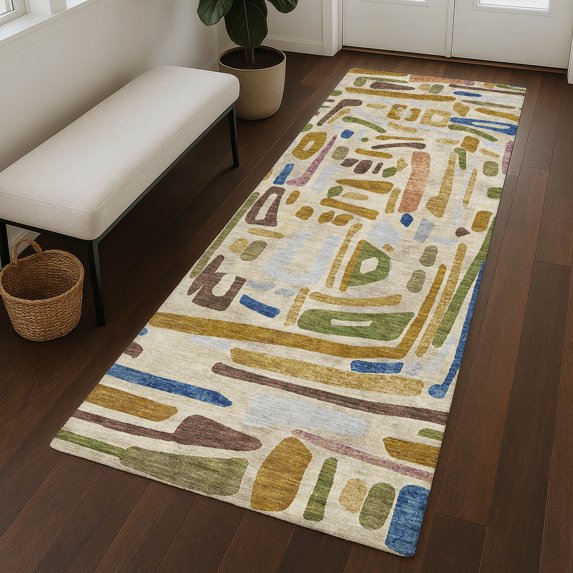 Addison Rugs Chantille Indoor/Outdoor Transitional Casual Beige Machine Washable Runner Rug, 2'3" x 7'6"