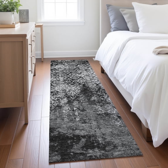 Addison Rugs Chantille Indoor/Outdoor Transitional Casual Black Machine Washable Runner Rug, 2'3" x 7'6"