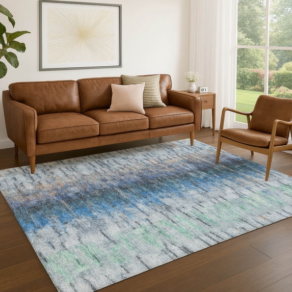 Addison Rugs Chantille Indoor/Outdoor Transitional Casual Blue Machine Washable Rectangle Rug, 3' x 5'