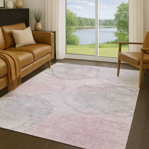 Addison Rugs Chantille Indoor/Outdoor Transitional Casual Blush Machine Washable Rectangle Rug, 3' x 5'