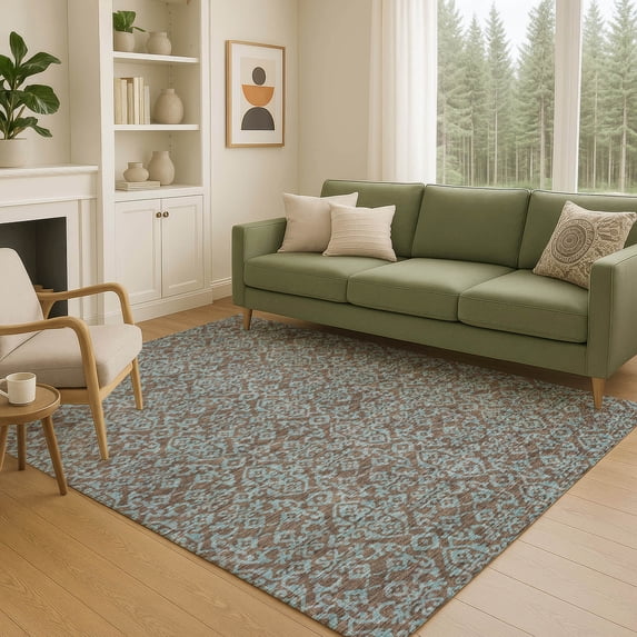 Addison Rugs Chantille Indoor/Outdoor Transitional Casual Brown Machine Washable Rectangle Rug, 10' x 14'