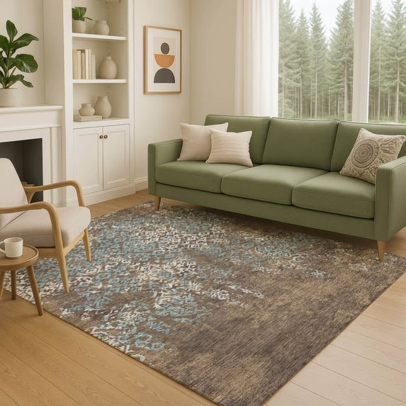 Addison Rugs Chantille Indoor/Outdoor Transitional Casual Brown Machine Washable Rectangle Rug, 9' x 12'