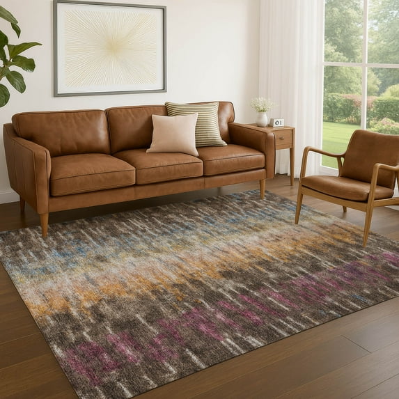 Addison Rugs Chantille Indoor/Outdoor Transitional Casual Chocolate Machine Washable Rectangle Rug, 8' x 10'