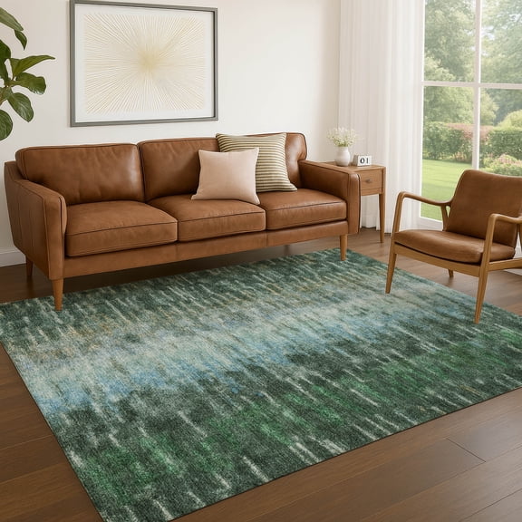 Addison Rugs Chantille Indoor/Outdoor Transitional Casual Emerald Machine Washable Rectangle Rug, 3' x 5'