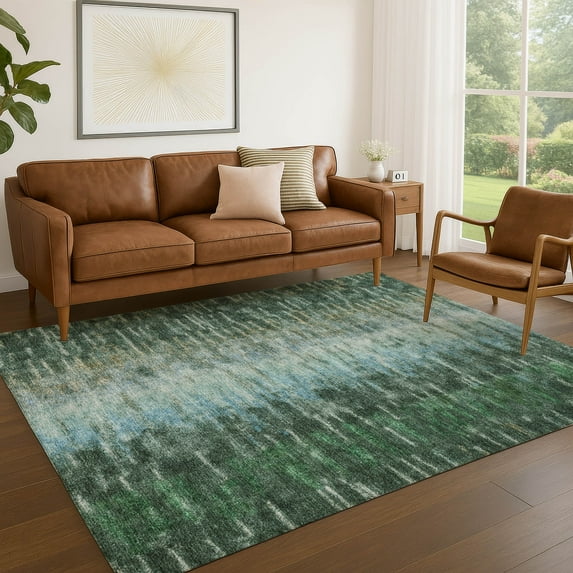 Addison Rugs Chantille Indoor/Outdoor Transitional Casual Emerald Machine Washable Rectangle Rug, 5' x 7'6"