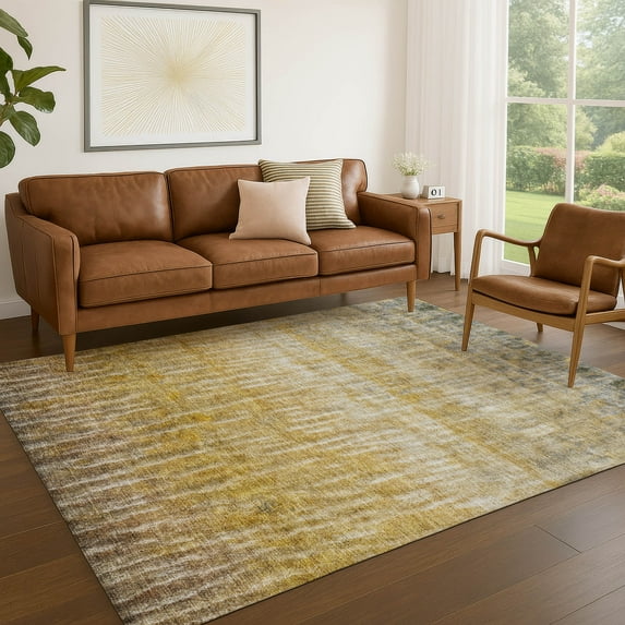 Addison Rugs Chantille Indoor/Outdoor Transitional Casual Gold Machine Washable Rectangle Rug, 8' x 10'