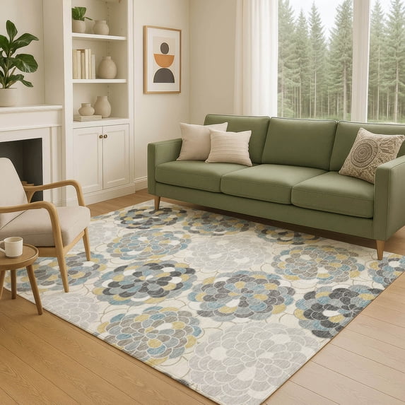 Addison Rugs Chantille Indoor/Outdoor Transitional Casual Ivory Machine Washable Rectangle Rug, 10' x 14'