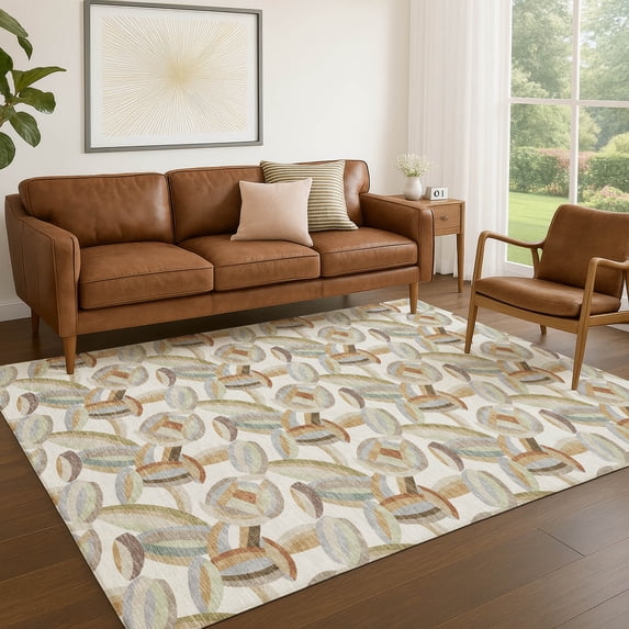 Addison Rugs Chantille Indoor/Outdoor Transitional Casual Ivory Machine Washable Rectangle Rug, 10' x 14'