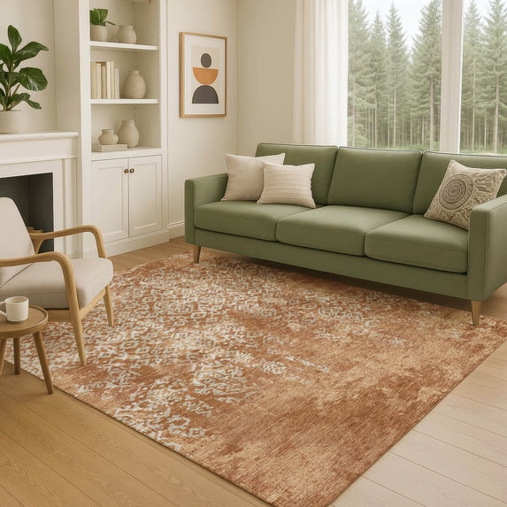 Addison Rugs Chantille Indoor/Outdoor Transitional Casual Paprika Machine Washable Rectangle Rug, 5' x 7'6"