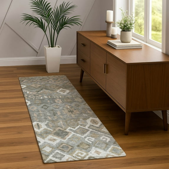 Addison Rugs Chantille Indoor/Outdoor Transitional Casual Pewter Machine Washable Runner Rug, 2'3" x 7'6"