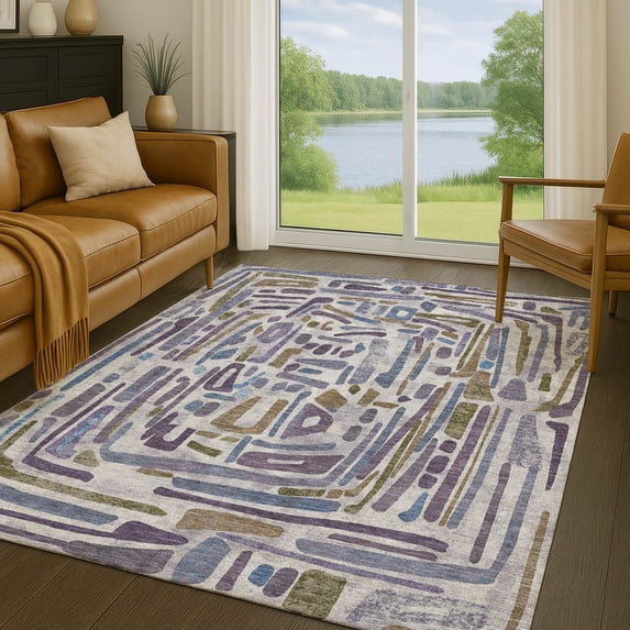 Addison Rugs Chantille Indoor/Outdoor Transitional Casual Purple Machine Washable Rectangle Rug, 10' x 14'