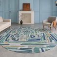 thumbnail image 1 of Addison Rugs Chantille Indoor/Outdoor Transitional Casual Teal Machine Washable Round Rug, 8' x 8', 1 of 8