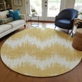 thumbnail image 1 of Addison Rugs Chantille Indoor/Outdoor Transitional Chevron Gold Washable Round Rug, 8' x 8', 1 of 6