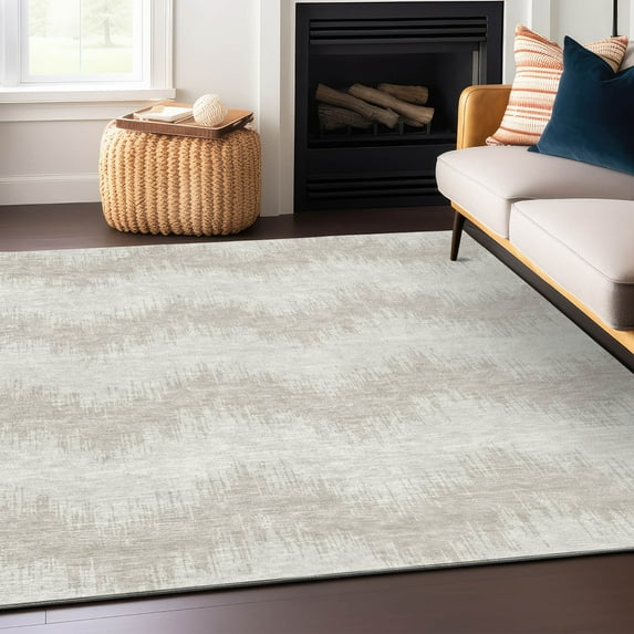 Addison Rugs Chantille Indoor/Outdoor Transitional Chevron Ivory Washable Rectangle Rug, 2'6" x 3'10"