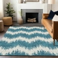 thumbnail image 1 of Addison Rugs Chantille Indoor/Outdoor Transitional Chevron Teal Washable Rectangle Rug, 2'6" x 3'10", 1 of 6