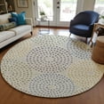 thumbnail image 1 of Addison Rugs Chantille Indoor/Outdoor Transitional Circles Beige Washable Round Rug, 8' x 8', 1 of 6