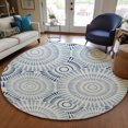 thumbnail image 1 of Addison Rugs Chantille Indoor/Outdoor Transitional Circles Blue Washable Round Rug, 8' x 8', 1 of 6