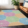 thumbnail image 1 of Addison Rugs Chantille Indoor/Outdoor Transitional Circles Cream Washable Rectangle Rug, 5' x 7'6", 1 of 6