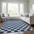 thumbnail image 1 of Addison Rugs Chantille Indoor/Outdoor Transitional Circles Navy Washable Rectangle Rug, 9' x 12', 1 of 6