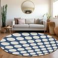 thumbnail image 1 of Addison Rugs Chantille Indoor/Outdoor Transitional Circles Navy Washable Round Rug, 8' x 8', 1 of 6