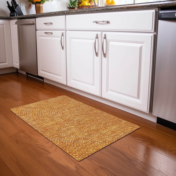 Addison Rugs Chantille Indoor/Outdoor Transitional Circles Orange Washable Rectangle Rug, 1'8" x 2'6"