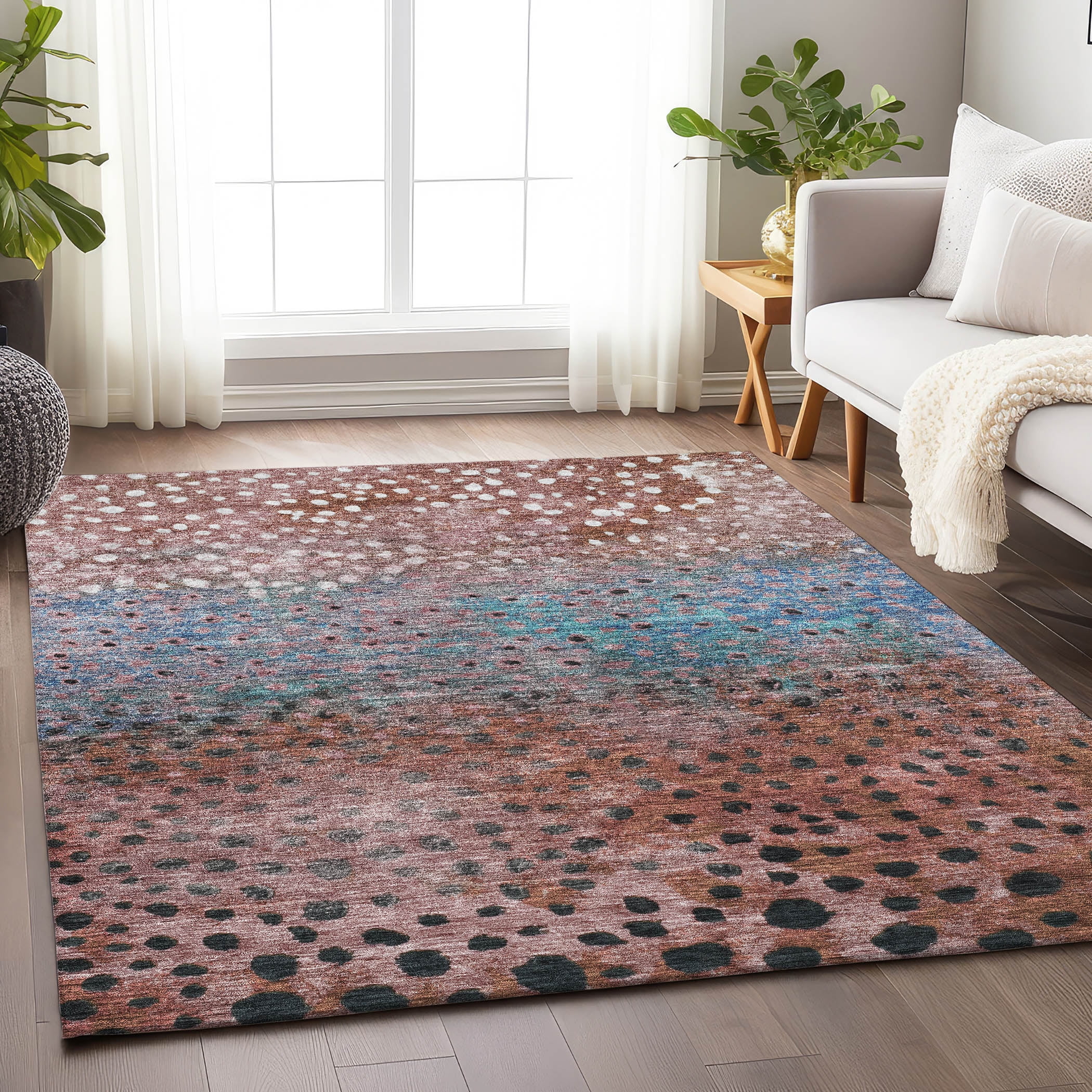 Addison Rugs Chantille Indoor/Outdoor Transitional Circles Paprika ...