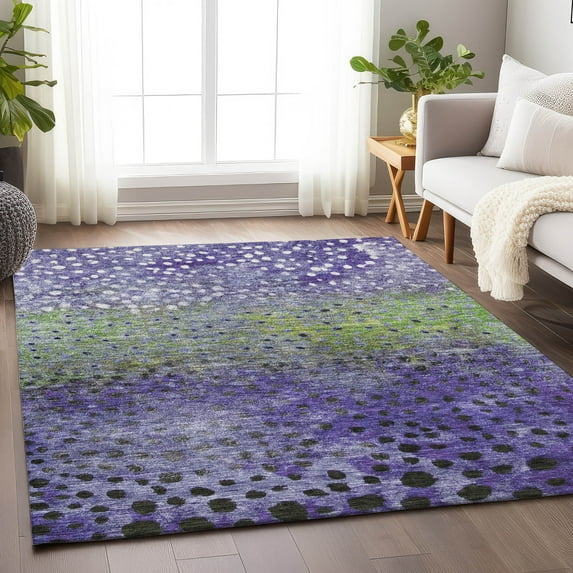 Addison Rugs Chantille Indoor/Outdoor Transitional Circles Purple Washable Rectangle Rug, 2'6" x 3'10"