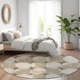 thumbnail image 1 of Addison Rugs Chantille Indoor/Outdoor Transitional Circles Taupe Washable Round Rug, 8' x 8', 1 of 6
