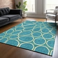 thumbnail image 1 of Addison Rugs Chantille Indoor/Outdoor Transitional Circles Teal Washable Rectangle Rug, 2'6" x 3'10", 1 of 6
