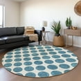 thumbnail image 1 of Addison Rugs Chantille Indoor/Outdoor Transitional Circles Teal Washable Round Rug, 8' x 8', 1 of 6