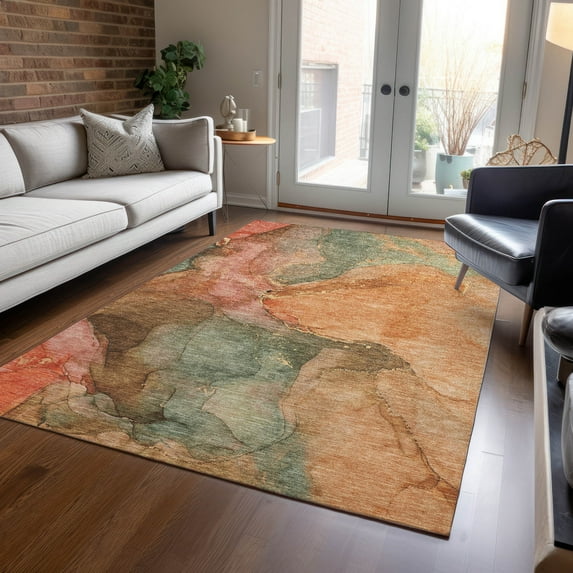 Addison Rugs Chantille Indoor/Outdoor Transitional Contemporary Coral Machine Washable Rectangle Rug, 3' x 5'
