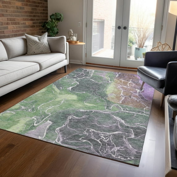 Addison Rugs Chantille Indoor/Outdoor Transitional Contemporary Green Machine Washable Rectangle Rug, 9' x 12'