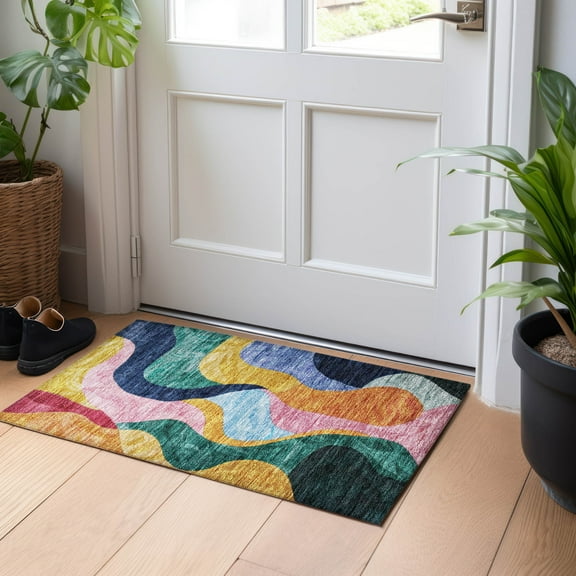 Addison Rugs Chantille Indoor/Outdoor Transitional Contemporary Green Washable Rectangle Rug, 1'8" x 2'6"