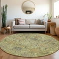 thumbnail image 1 of Addison Rugs Chantille Indoor/Outdoor Transitional Damask Aloe Washable Round Rug, 8' x 8', 1 of 6