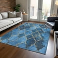 thumbnail image 1 of Addison Rugs Chantille Indoor/Outdoor Transitional Damask Blue Machine Washable Rectangle Rug, 10' x 14', 1 of 7